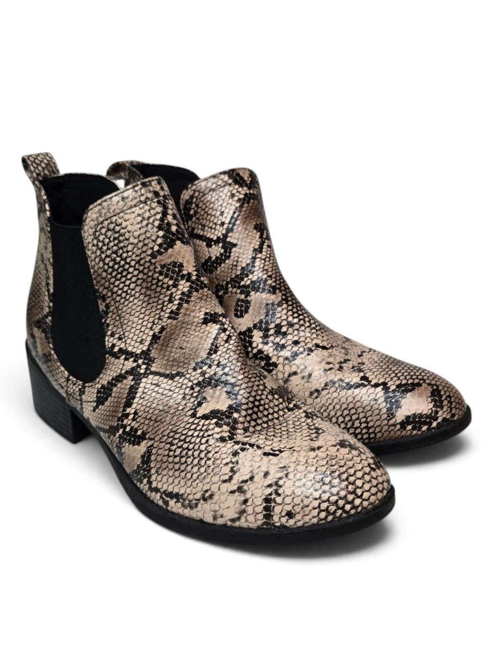 Coconuts by Matisse Snake Print Chelsea Ankle Boots 8.5